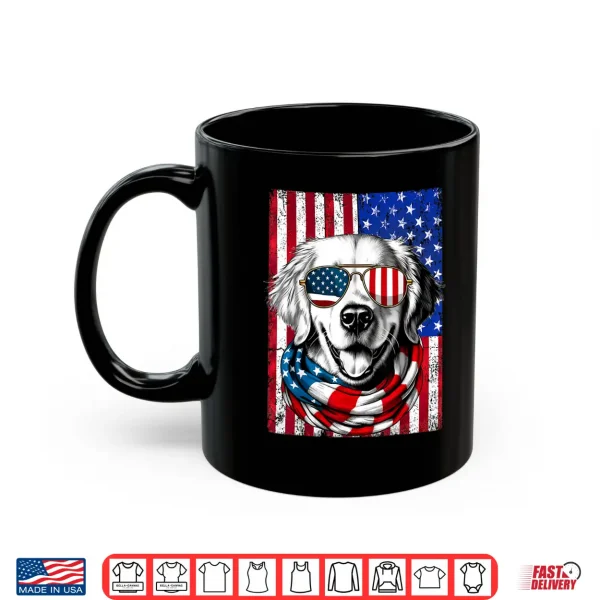 Mug Fourth Of July Golden Retriever Dog American Flag USA Patriotic Shirt