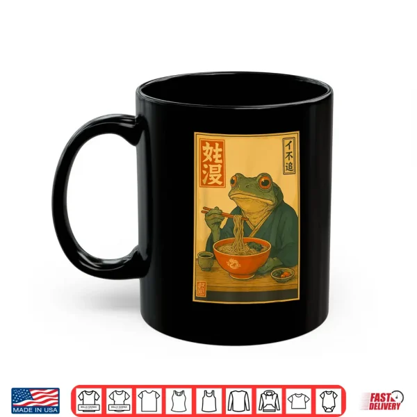 Mug Frog Eating Ramen Kawaii Neko Japanese Noodles Anime Lovers Shirt 2