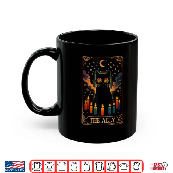 Mug Funny Ally Cat Tarot Card Pride Sunglasses Gay Pride LGBTQ Shirt