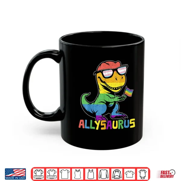 Mug Funny Allysaurus LGBTQ Rainbow T Rex Kids Boys Gay Support Shirt