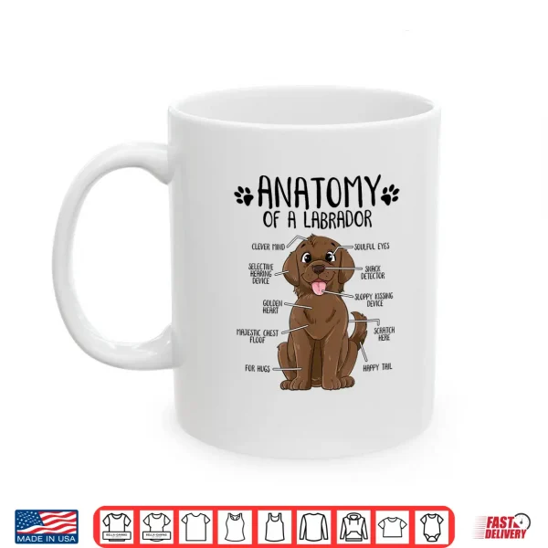 Mug Funny Anatomy Labrador Retriever Chocolate Lab Dog Owner Shirt