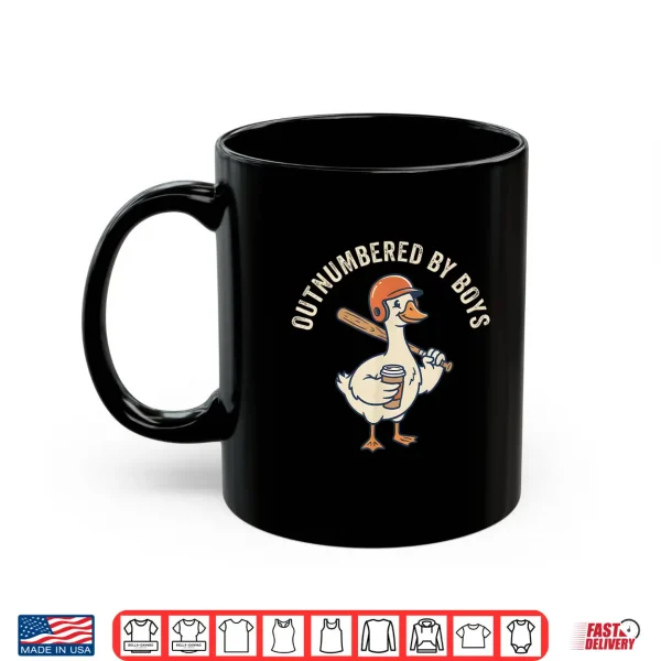 Mug Funny Boy Mom Goose Mothers Day Outnumbered By Boys Baseball Shirt