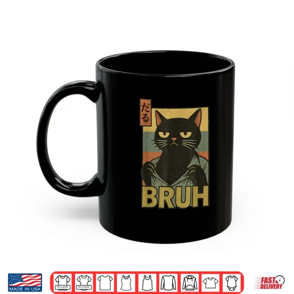 Mug Funny Cat Bruh Teen Boys Girls Men Women Meme Japanese Anime Shirt