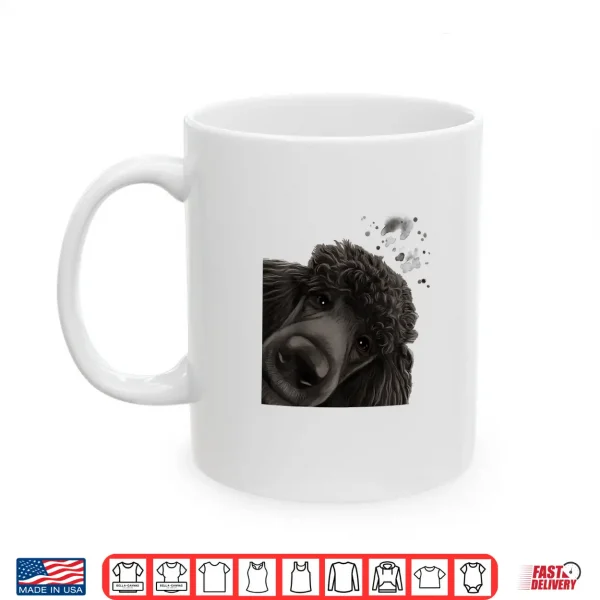 Mug Funny Curious Dog Black Standard Poodle Shirt