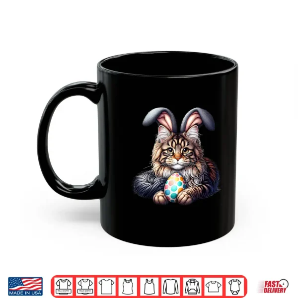 Mug Funny Easter Cute Maine Coon Cats Pets Bunny Rabbits Easter Shirt