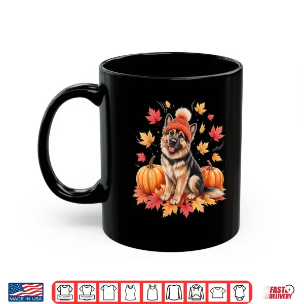 Mug Funny German Shepherd Fall Scarf Autumn Leaves Dog Lovers Shirt