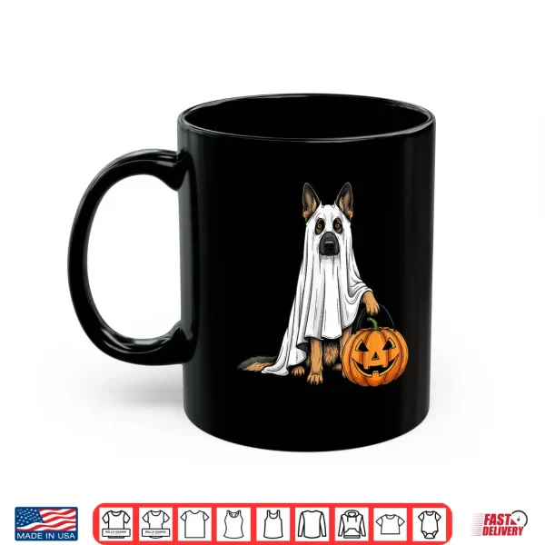 Mug Funny German Shepherd Ghost Pumpkin Spooky Dog Lover Shirt