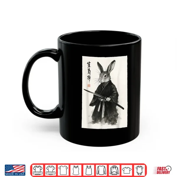 Mug Funny Japanese Anime Manga Style Martial Arts Samurai Rabbit Shirt