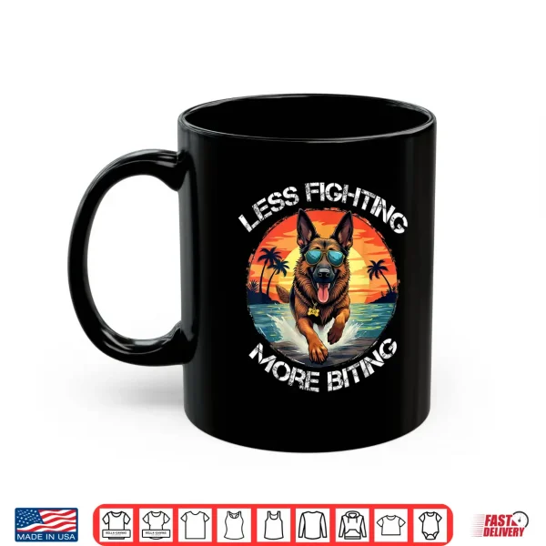 Mug Funny Less Fighting More Biting K Nine Dog Police Handler Shirt