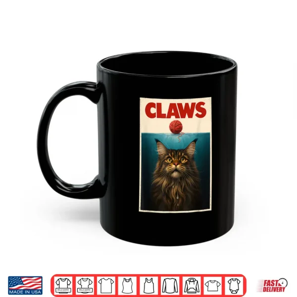 Mug Funny Maine Coon Cat CLAWS Yarn Ball Top Kitten Shirt for Men Women Kids