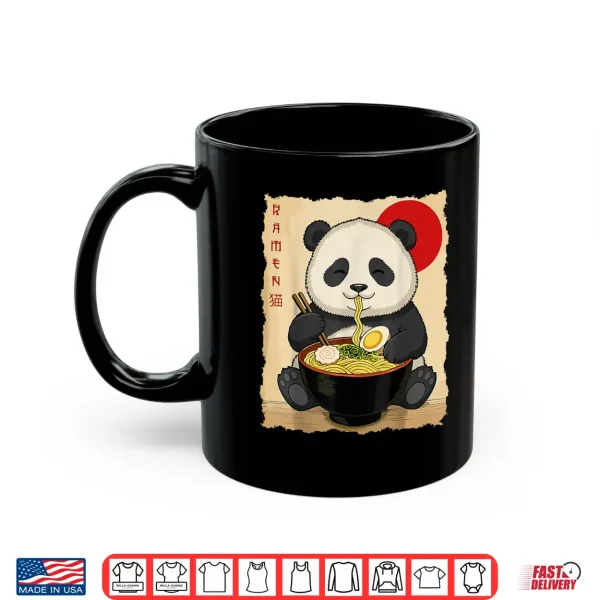Mug Funny Panda Ramen Kawaii Anime Japanese Graphic Women Men Shirt