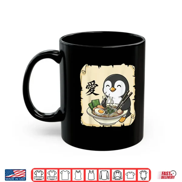 Mug Funny Penguin Ramen Kawaii Anime Japanese Graphic Women Men Shirt