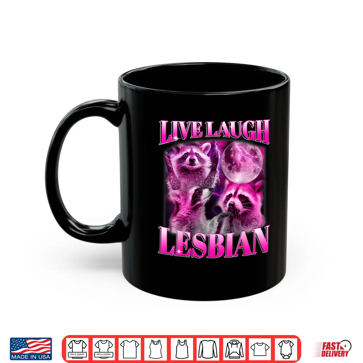 Funny Pink Raccoon Live Laugh Lesbian Lgbtq Pride Month Shirt Funny Pink Raccoon Live Laugh Lesbian Lgbtq Pride Month Shirt