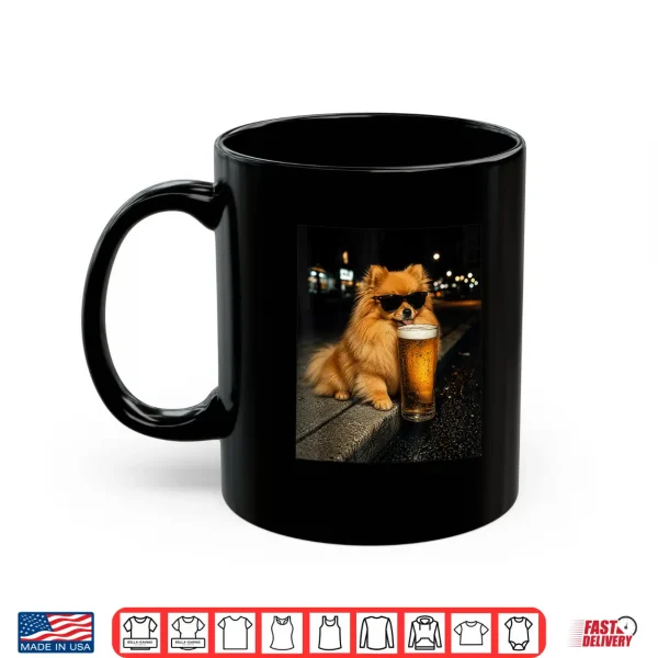 Funny Pomeranian Drinking Beer Vintage Dog Lover Meme Humor Shirt 3 Mug Funny Pomeranian Drinking Beer Vintage Dog Lover Meme Humor Shirt