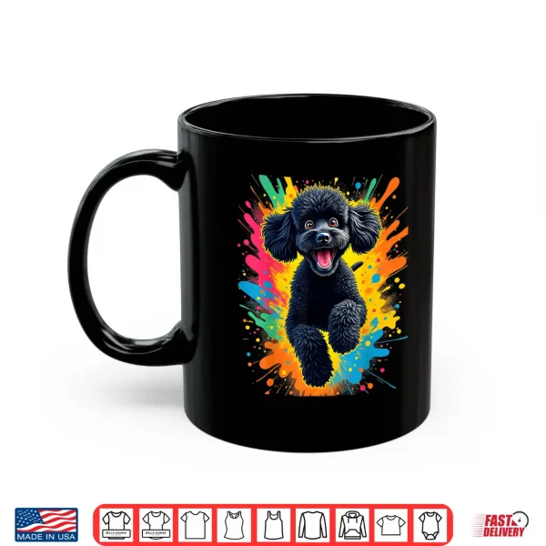 Mug Funny Poodle Dog Jumping Design for Black Poodle Lovers Shirt
