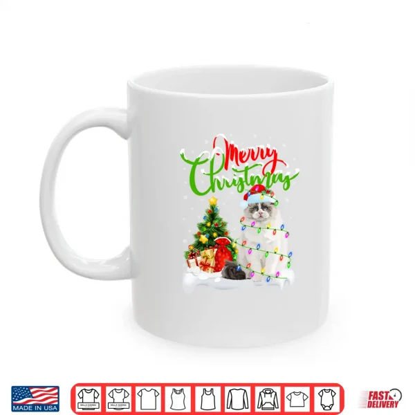 Mug Funny Ragdoll Cat Lover Xmas Lighting Ragdoll Cat Christmas Shirt