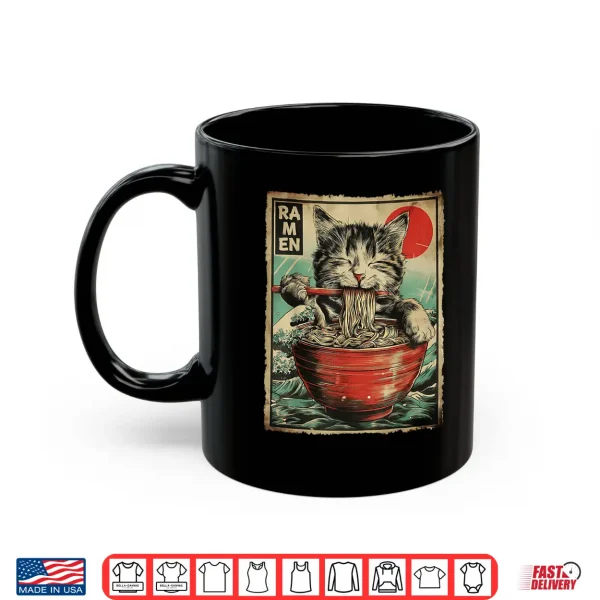 Mug Funny Ramen Cat Noodle Lovers Anime Otaku Shirt