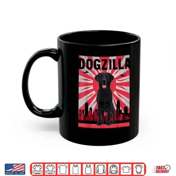 Mug Funny Retro Japanese Dogzilla Black Labrador Retriever Shirt