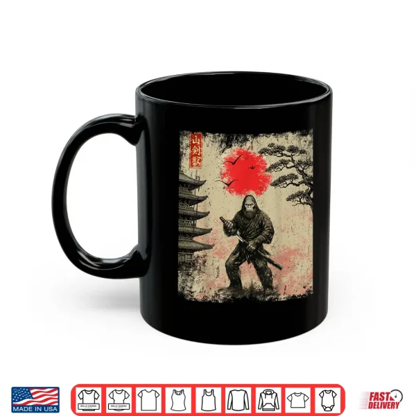 Mug Funny Samurai Bigfoot Japanese Art Graphic Tee Anime Gifts Shirt