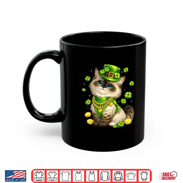 Mug Funny St Patricks Day Ragdoll Cat Leprechaun Hat Shamrock Shirt