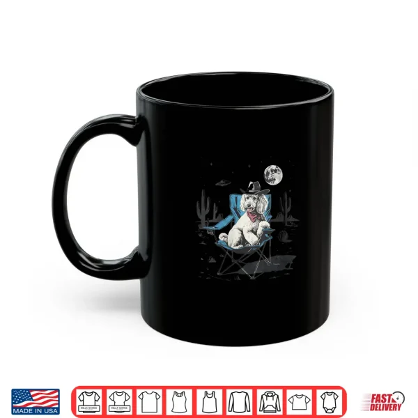 Mug Funny UFO Alien Cowboy Poodle Retro Western Dog Mom Dad Shirt