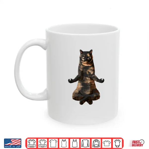 Mug Funny Yoga Cat Tortie British Shorthair Shirt