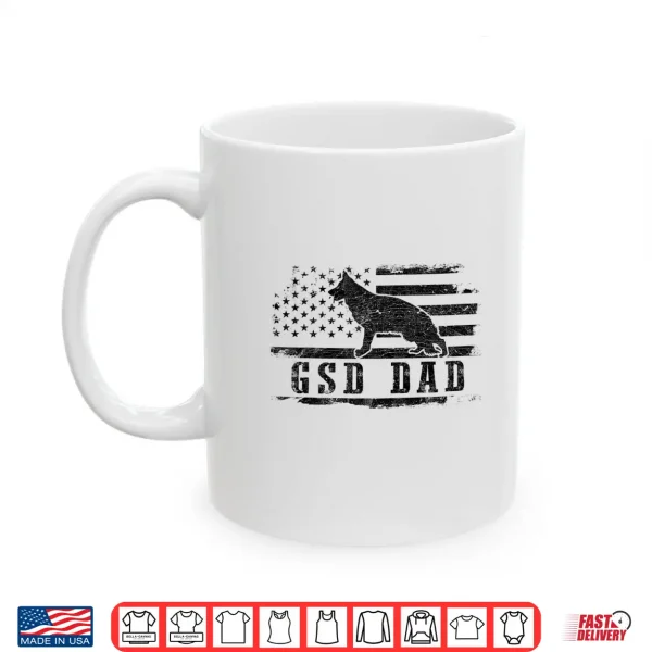 Mug GSD Dad Distressed American Flag German Shepherd Dog Shirt