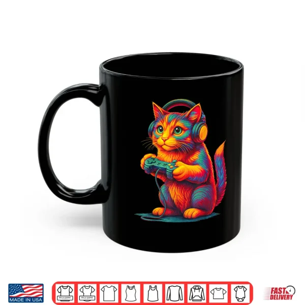 Mug Gamer Cat Video Games Boys Teen Men Girls Funny Gift Gaming Shirt