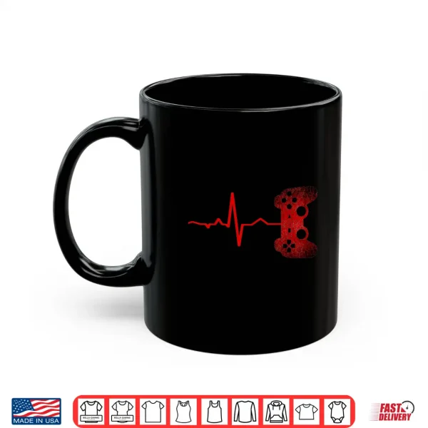 Mug Gamer Heartbeat Video Games E Sports Fan Gift Boys Teens Men Shirt