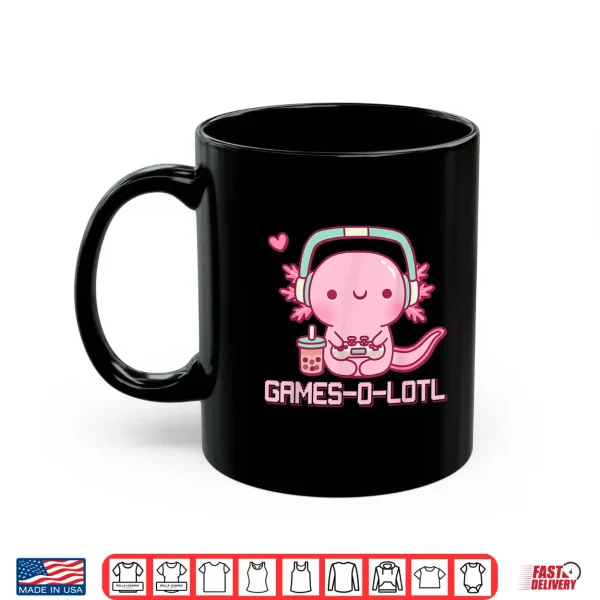 Mug Gamesolotl Axolotl Video Games Kawaii Anime Gamer Boys Girls Shirt