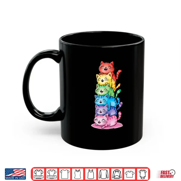Mug Gay Pride Month Ally Cat Funny LGBTQ Rainbow Men Women Kids Shirt