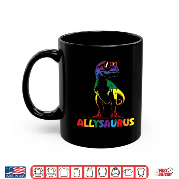 Mug Gay Pride Month Allysaurus Dino Trex LGBTQ Ally Boys Kids Shirt