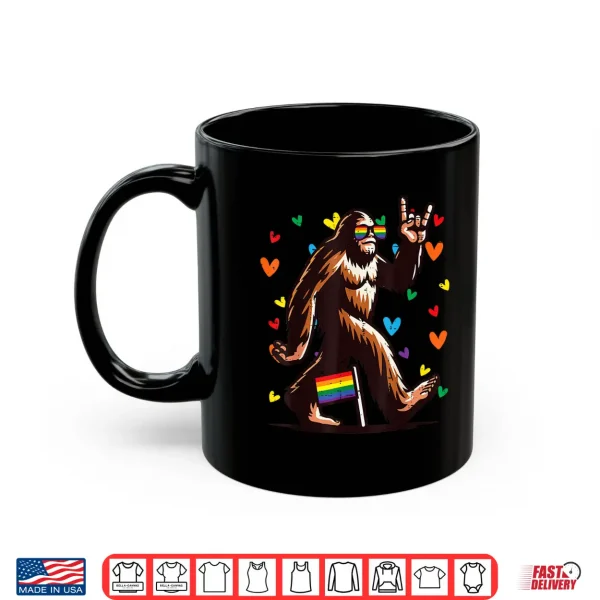Mug Gay Pride Month Bigfoot Sasquatch LGBTQ Ally Rainbow Men Shirt