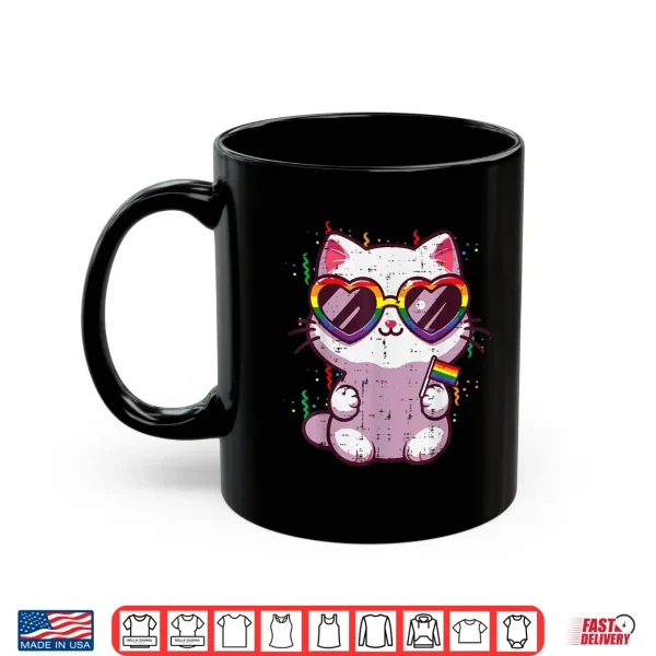 Gay Pride Month Cat Kitten Lgbtq Ally Rainbow Flag Men Women Shirt 3 Mug Gay Pride Month Cat Kitten LGBTQ Ally Rainbow Flag Men Women Shirt