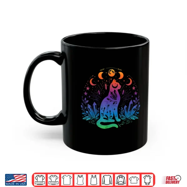 Mug Gay Pride Month Cat Moon Phases LGBTQ Ally Rainbow Shirt