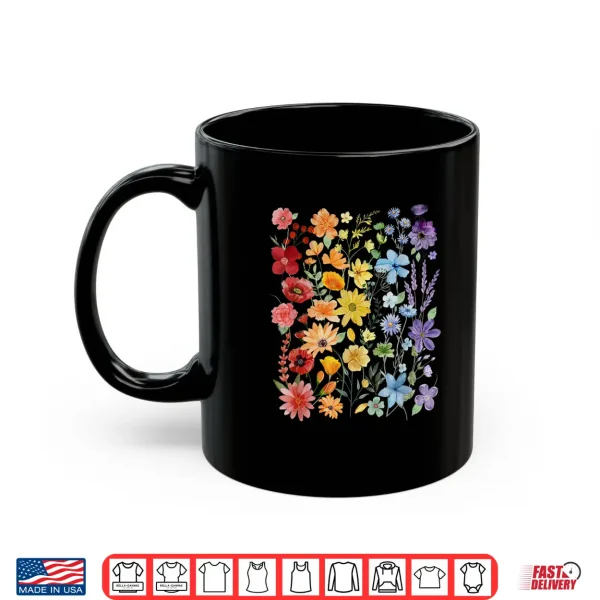 Mug Gay Pride Subtle Wildflowers LGBTQ Month Rainbow Flowers Shirt