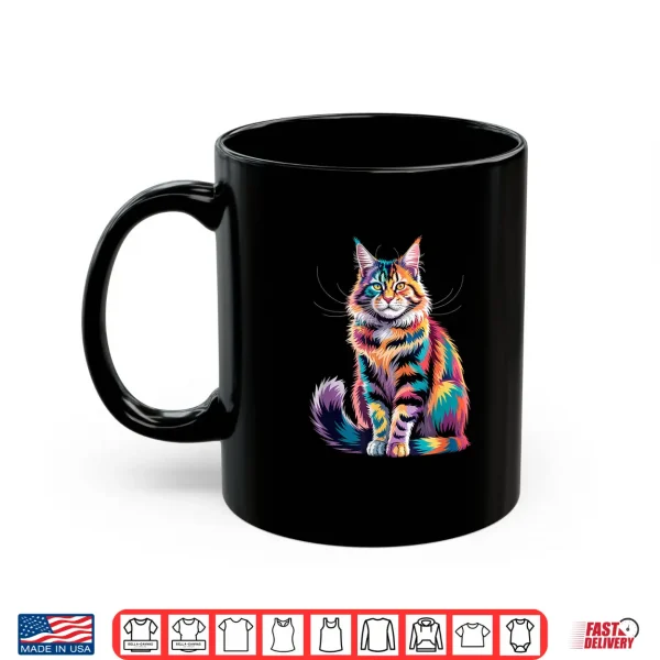 Mug Geometric Maine Coon Cat Art Visionary Spirit Feline Totem Shirt
