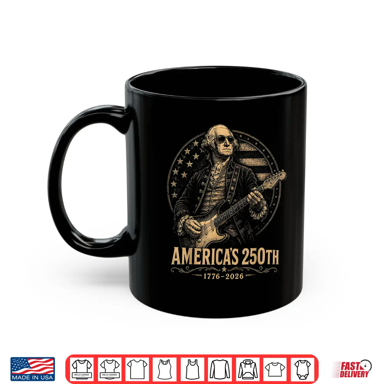 George Washington Playing Guitar 4Th July 250Th Anniversary Shirt George Washington Playing Guitar 4Th July 250Th Anniversary Shirt