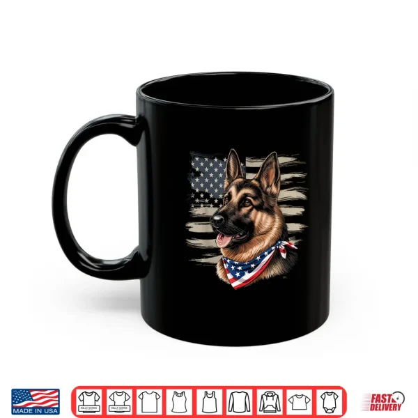 Mug German Shepherd American Flag Dog Patriotic Pet Shirt