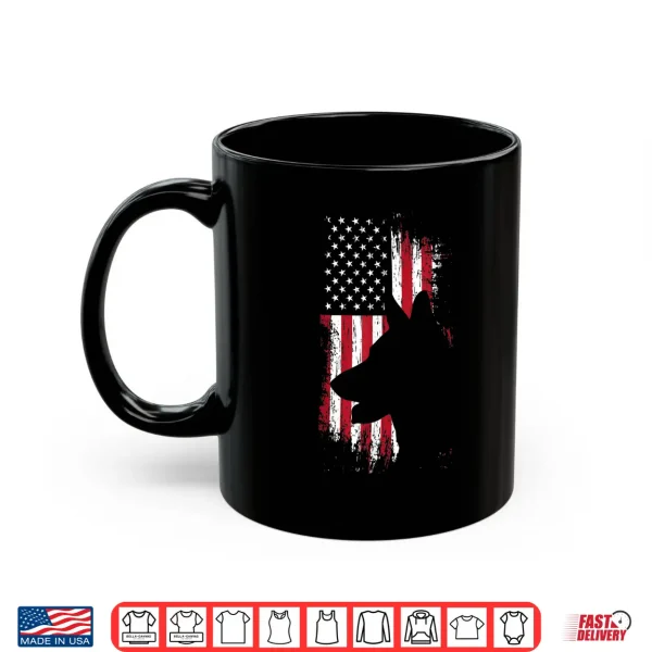 Mug German Shepherd American Flag Shirt USA Patriotic Dog Gift Shirt