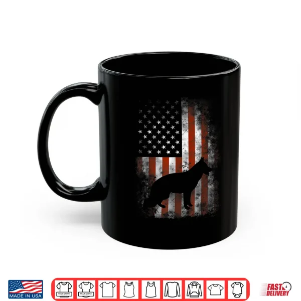 Mug German Shepherd American Flag USA Patriotic Dog Gift Shirt
