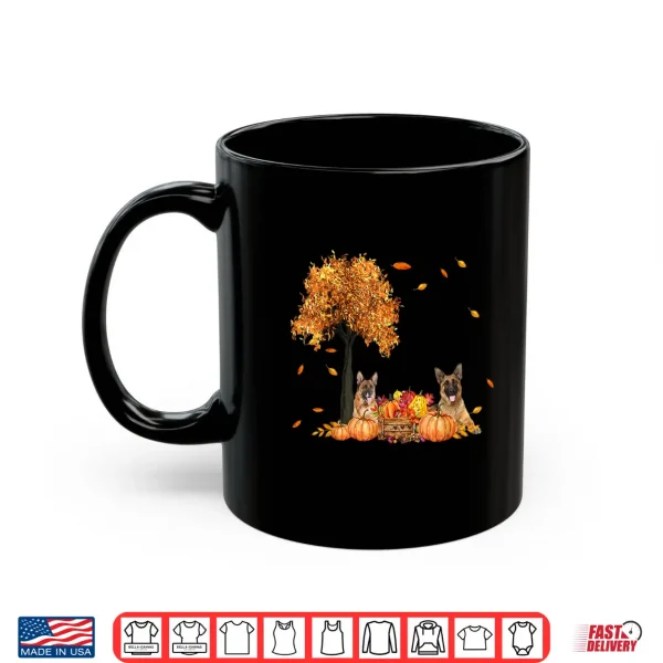 Mug German Shepherd Autumn Leaf Fall Dog Thanksgiving Halloween Shirt
