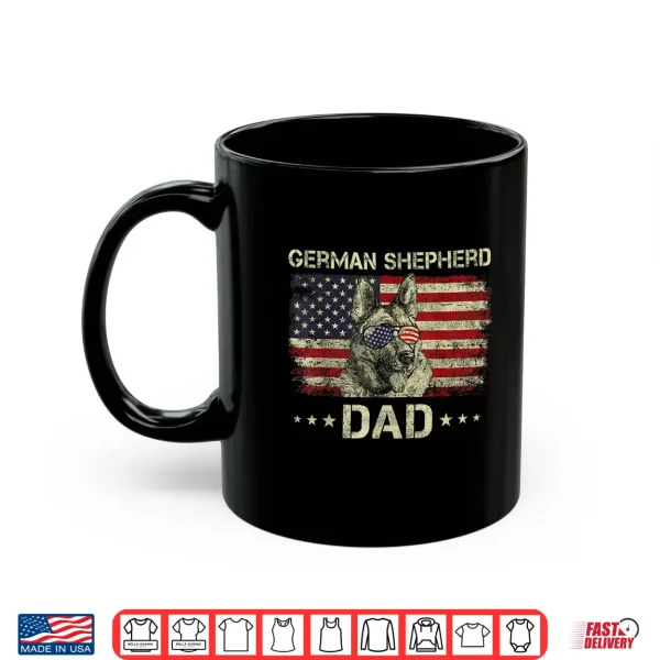 Mug German Shepherd Dad Dog Lovers American Flag 4th Of July Shirt