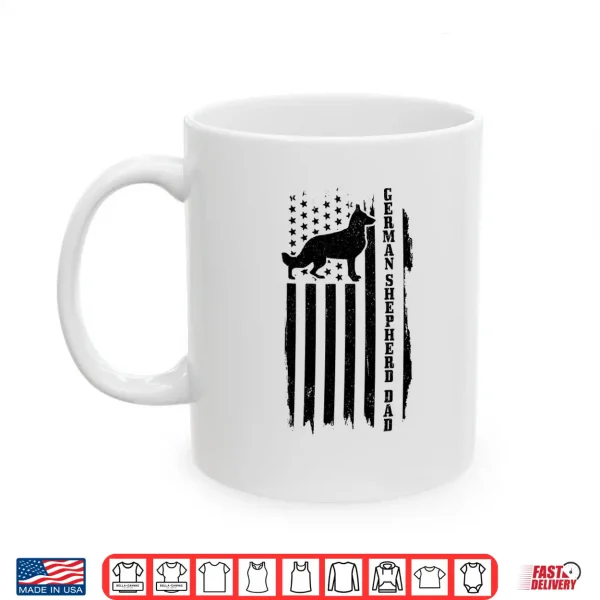 Mug German Shepherd Dad Vintage American Flag Patriotic Dog Shirt