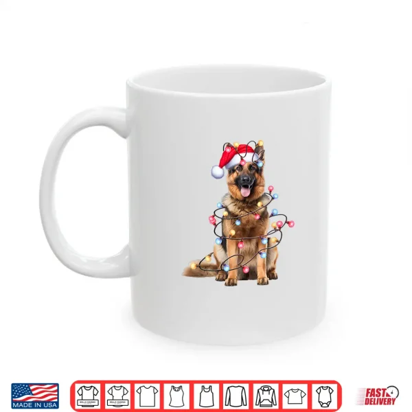 Mug German Shepherd Dog Christmas Lights Xmas Shirt