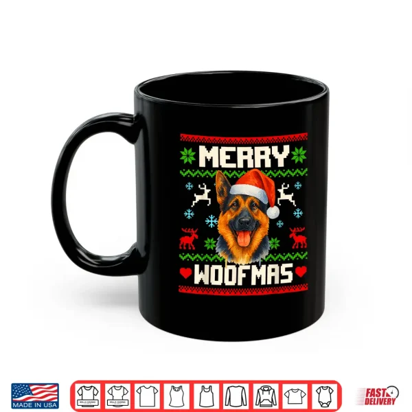 Mug German Shepherd Dog Christmas Ugly Sweater Dog Lover Xmas Shirt