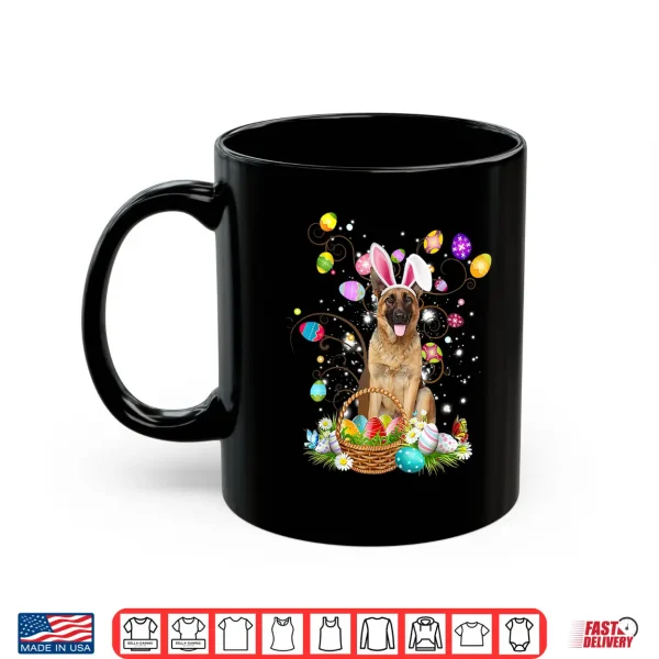 Mug German Shepherd Dog Easter Egg Hunting Basket Easter Day Shirt