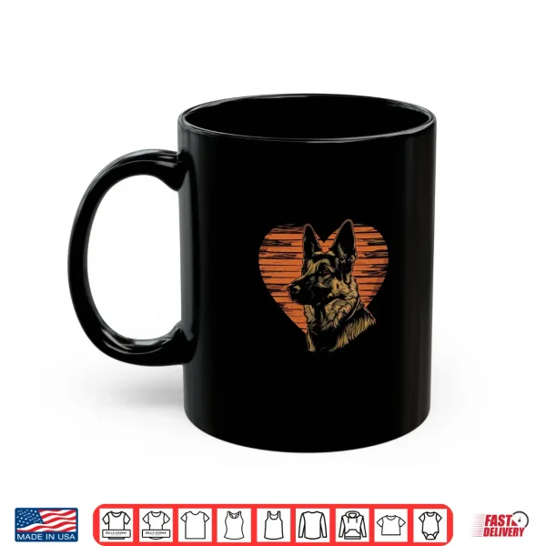 Mug German Shepherd Dog Heart Vintage Love Retro Shirt