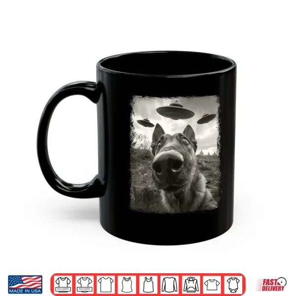 Mug German Shepherd Dog UFO Alien Extraterrestrial Selfie Shirt