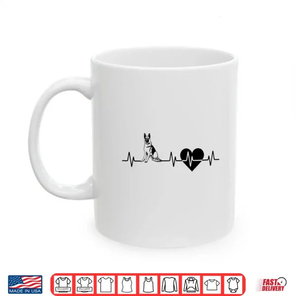 Mug German Shepherd Heartbeat I Love My German Shepherd Gift Shirt